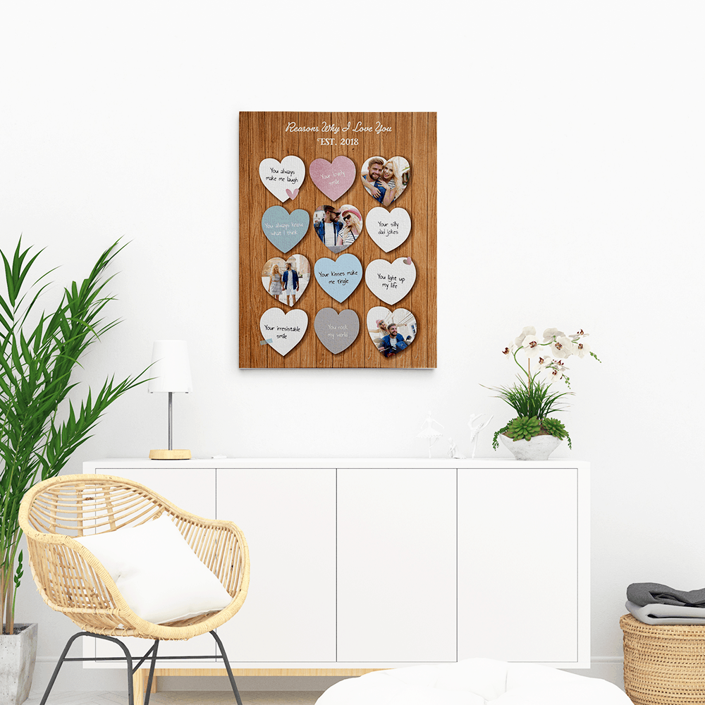 Reasons Why I Love You Custom Photo Canvas Print