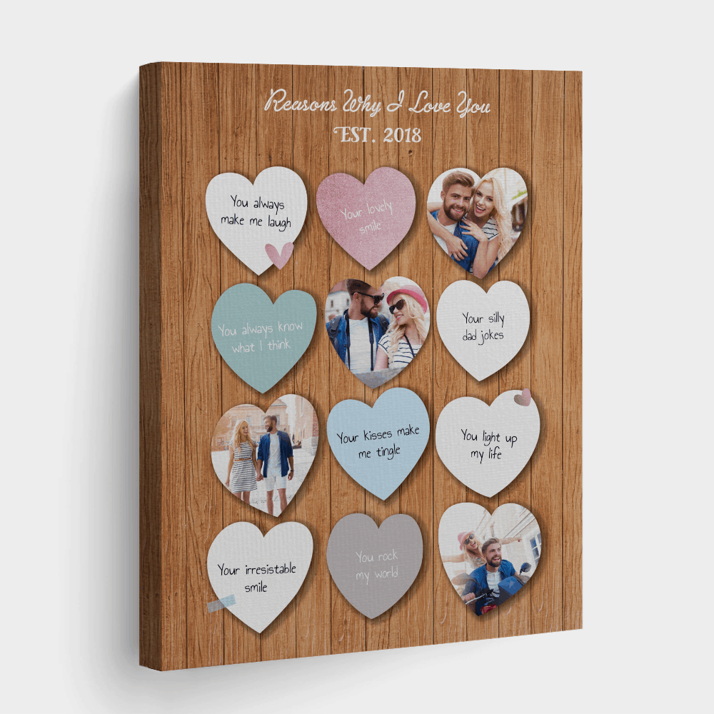 Reasons Why I Love You Custom Photo Canvas Print