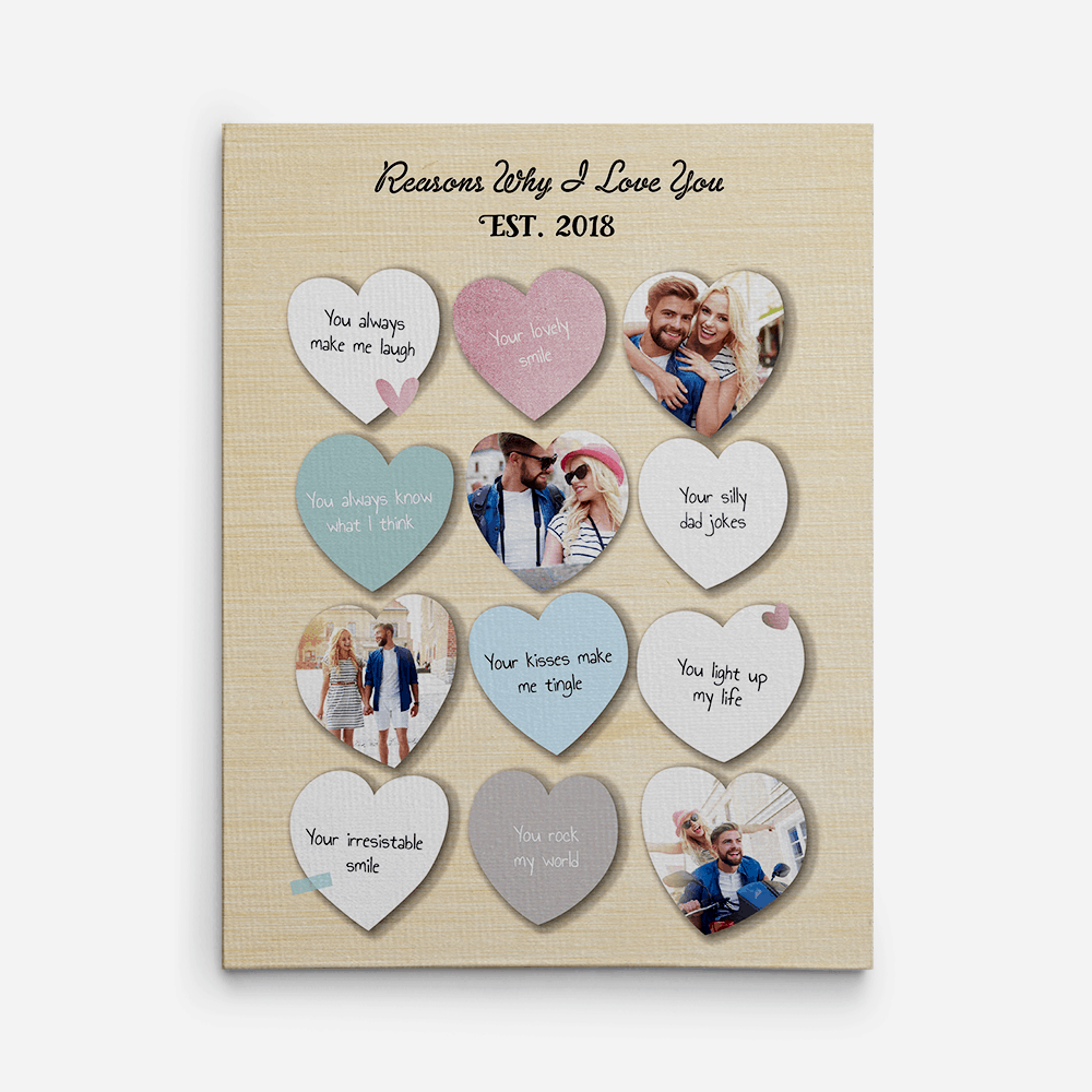 Reasons Why I Love You Custom Photo Canvas Print