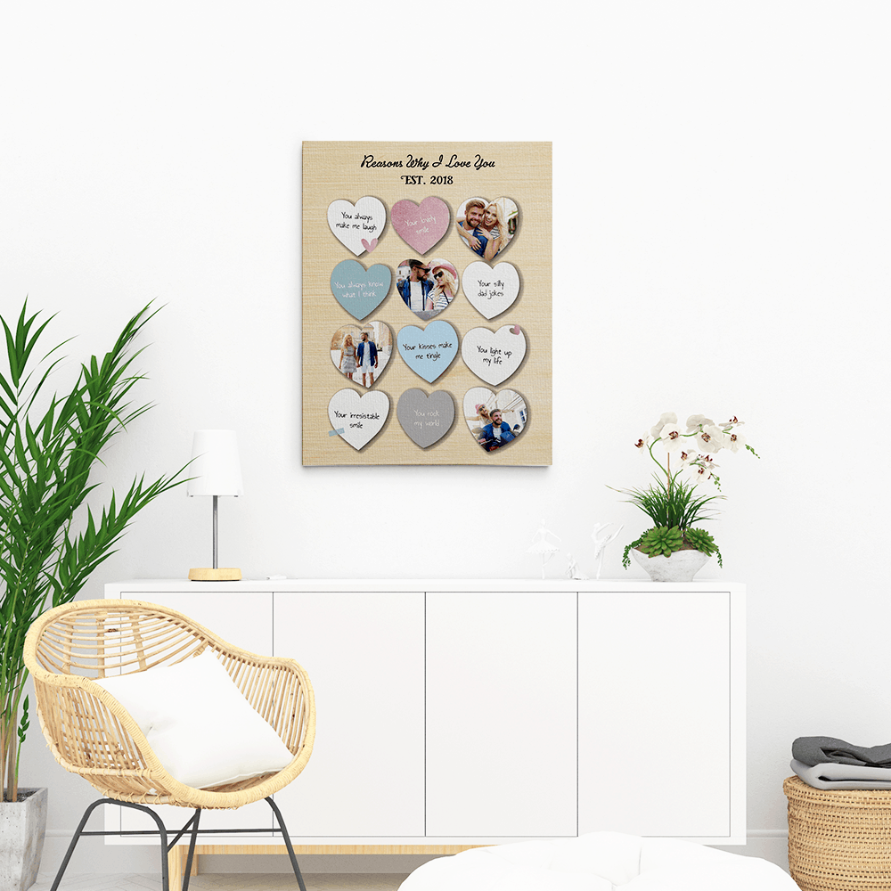Reasons Why I Love You Custom Photo Canvas Print