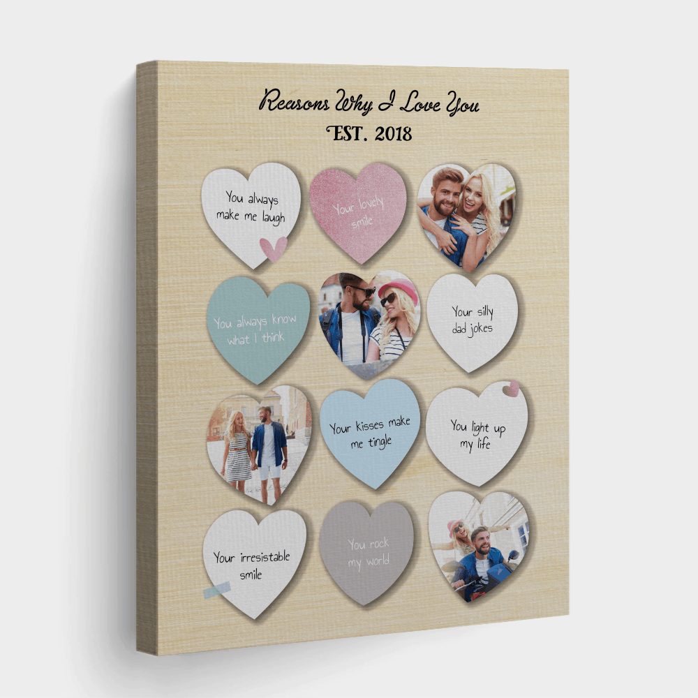 Reasons Why I Love You Custom Photo Canvas Print