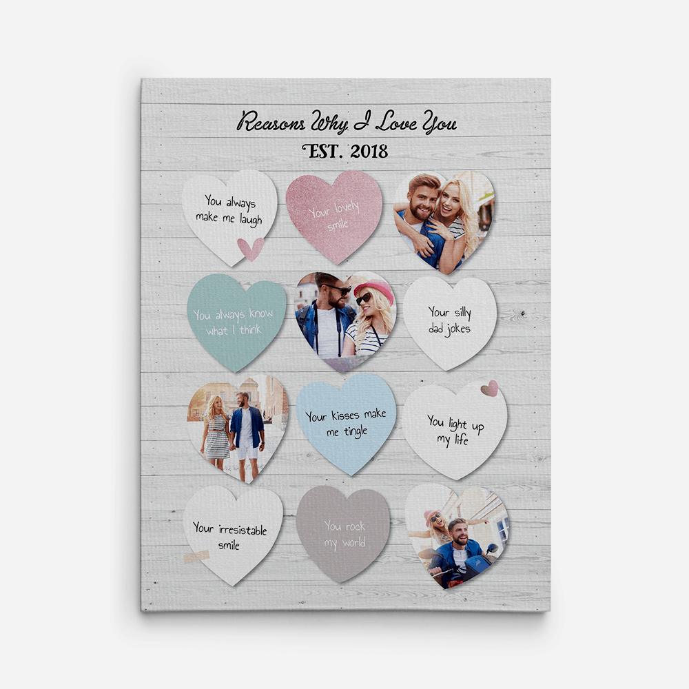 Reasons Why I Love You Custom Photo Canvas Print