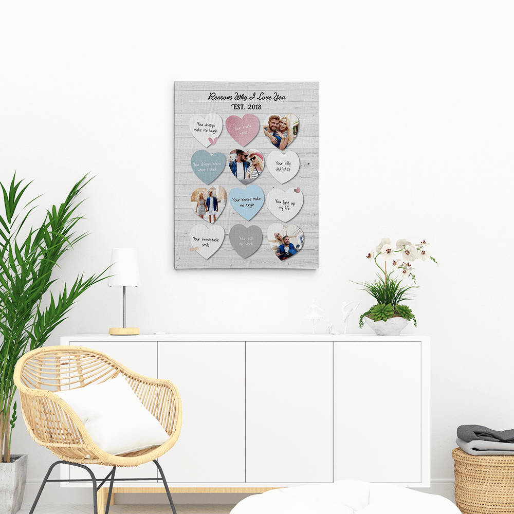 Reasons Why I Love You Custom Photo Canvas Print