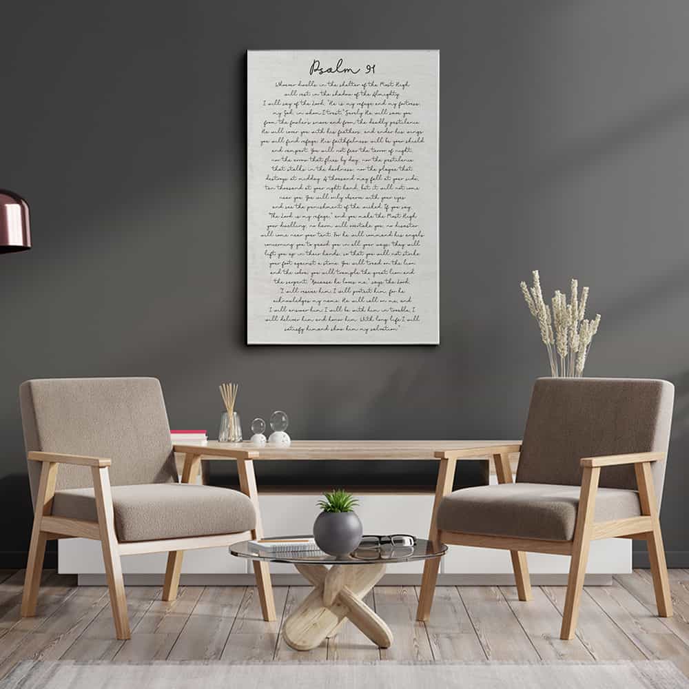 Psalms 91 Canvas Print Sign For Home
