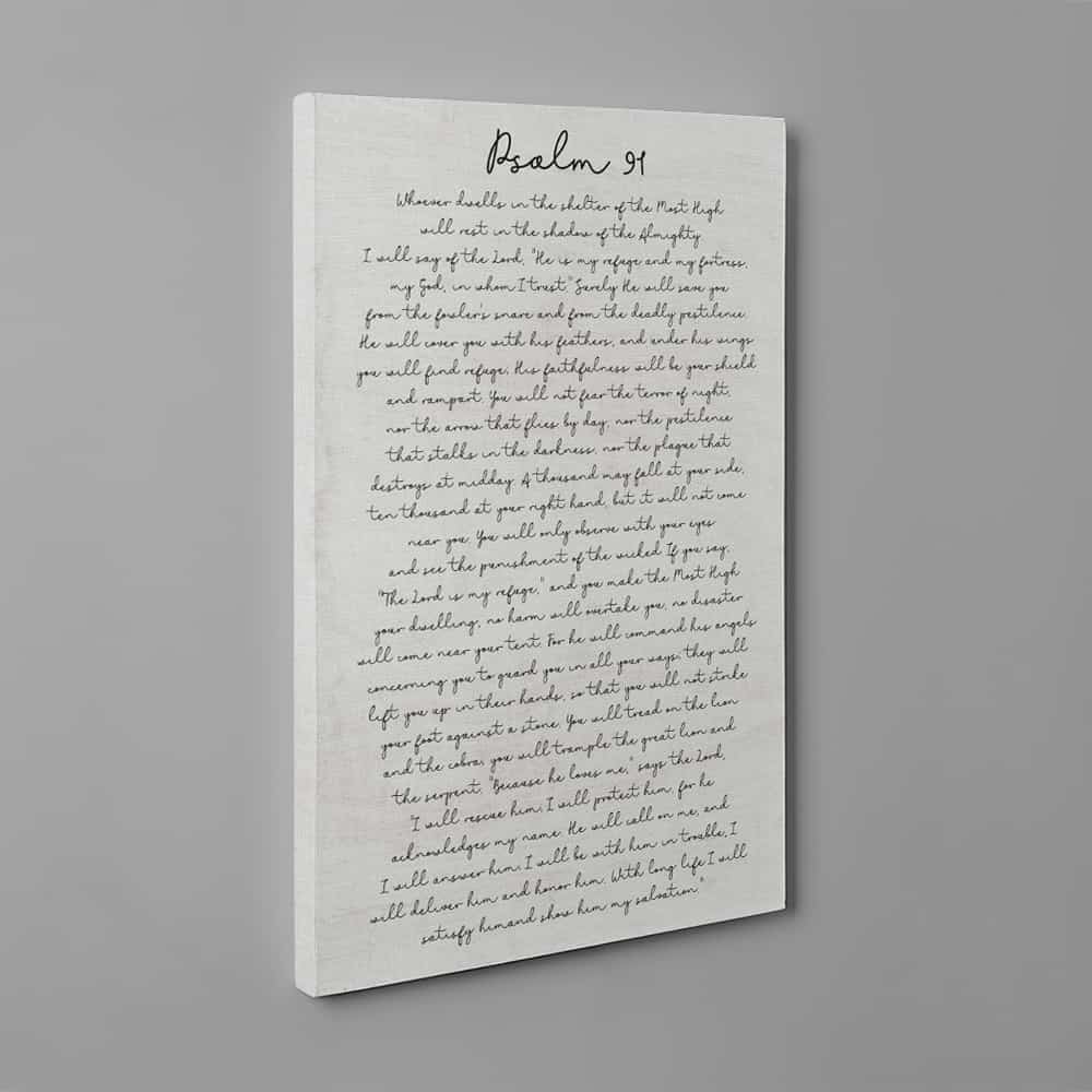 Psalms 91 Canvas Print Sign For Home