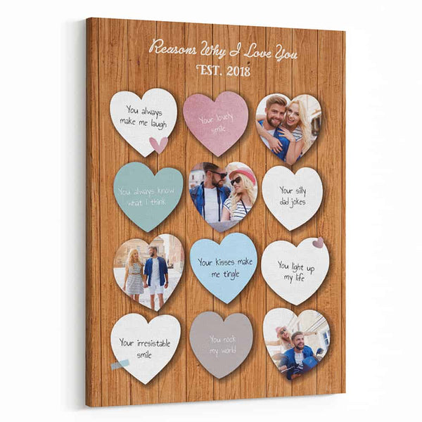 Reasons Why I Love You Custom Photo Canvas Print