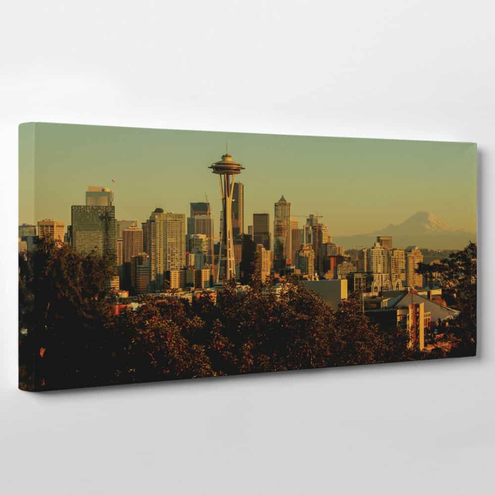 Seattle, Washington Skyline Canvas Wall Art – Collection B