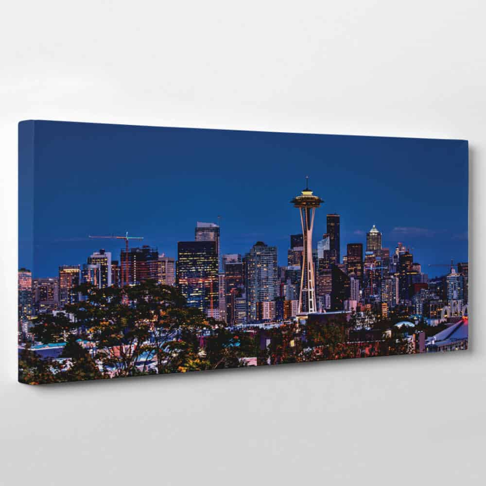 Seattle, Washington Skyline Canvas Wall Art – Collection B