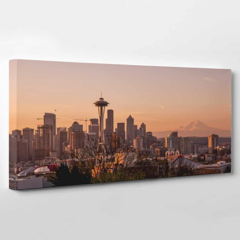 Seattle, Washington Skyline Canvas Wall Art – Collection C