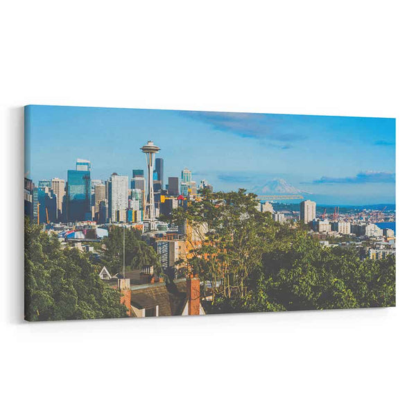 Seattle, Washington Skyline Canvas Wall Art – Collection B