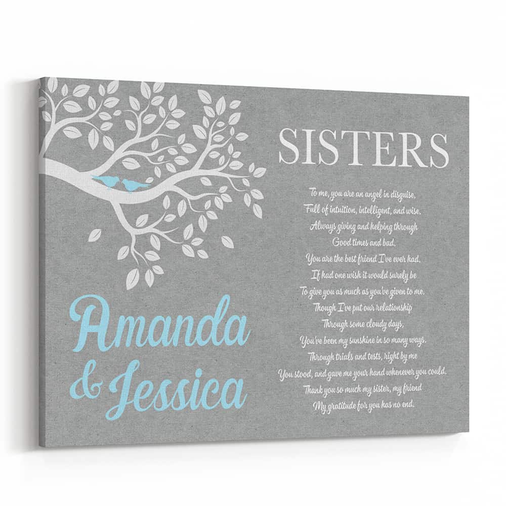 Sister Poem Custom Text Canvas Print