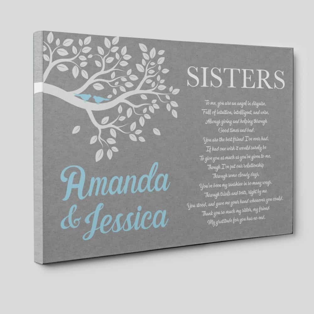 Sister Poem Custom Text Canvas Print