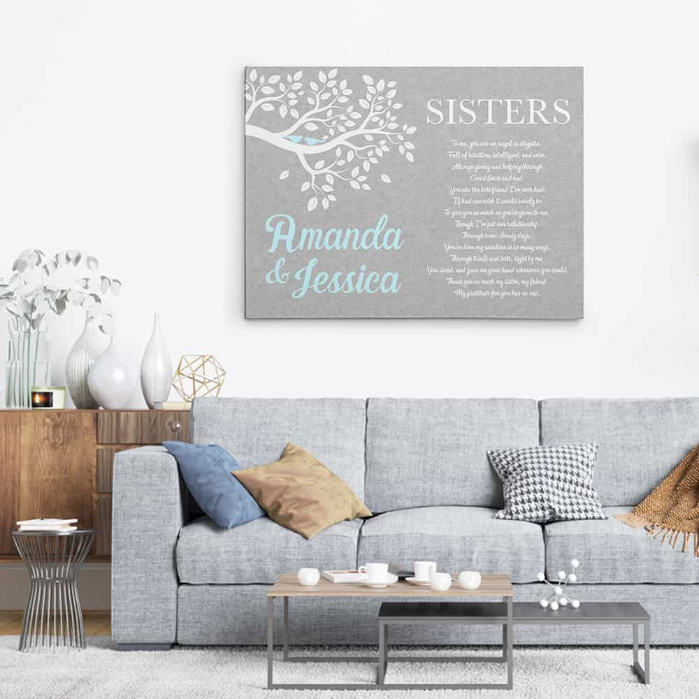Sister Poem Custom Text Canvas Print