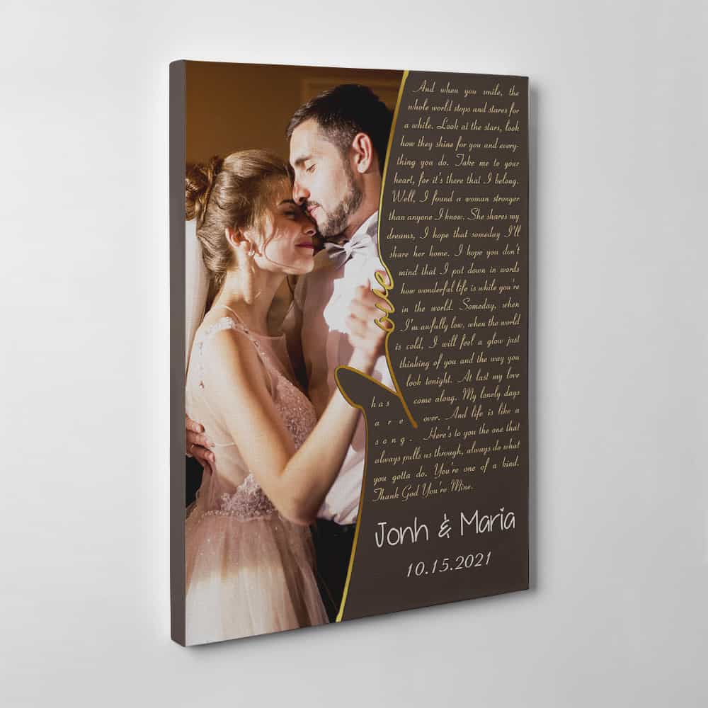 Personalized Photo And Song Lyrics Canvas Print