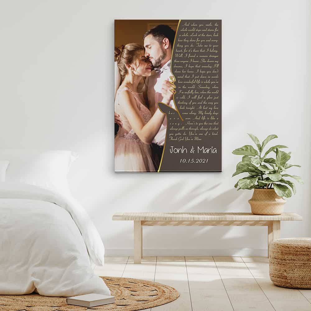 Personalized Photo And Song Lyrics Canvas Print