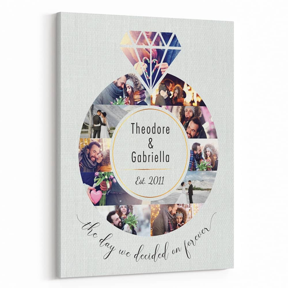 Custom wedding canvas: Cherished memories captured in a personalized photo