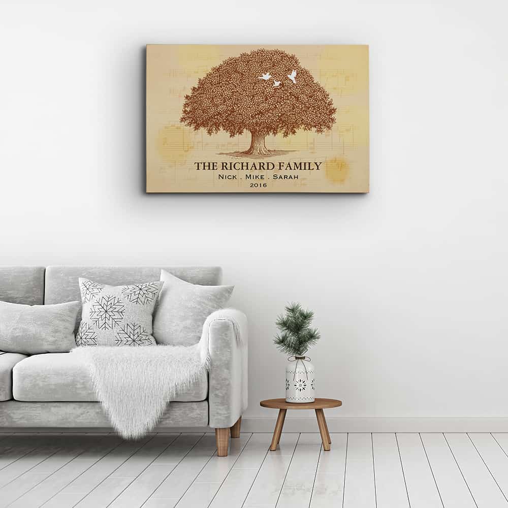 The Family Tree with Music Sheet Custom Canvas Print