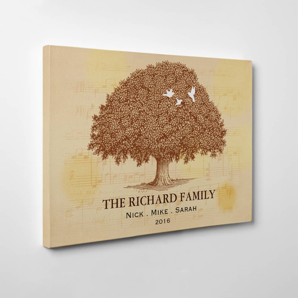The Family Tree with Music Sheet Custom Canvas Print