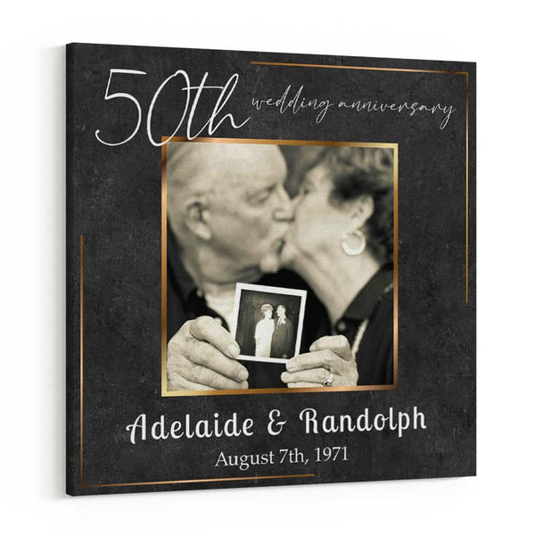 Then And Now 50th Anniversary Photo Canvas Print