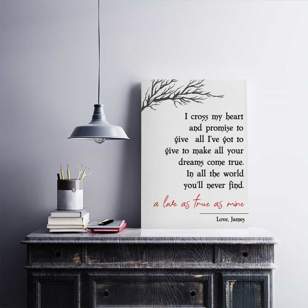 “I Cross My Heart” Custom Canvas Print