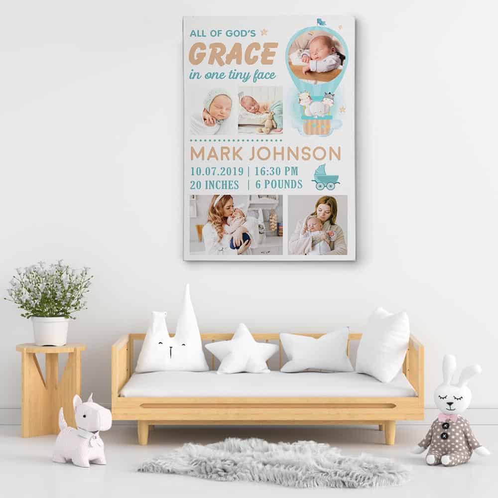 All Of God’s Grace in One Tiny Face Custom Photo Canvas Print