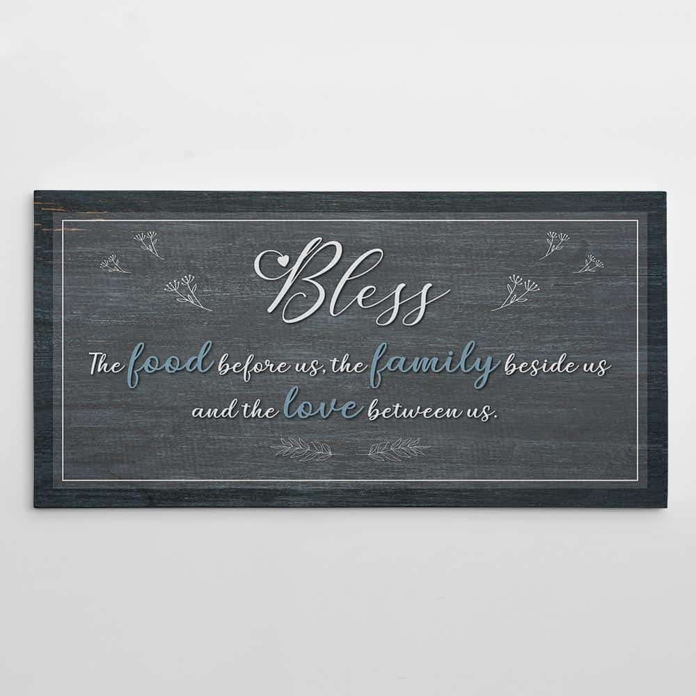 bless the food before us prayer wall art canvas sign