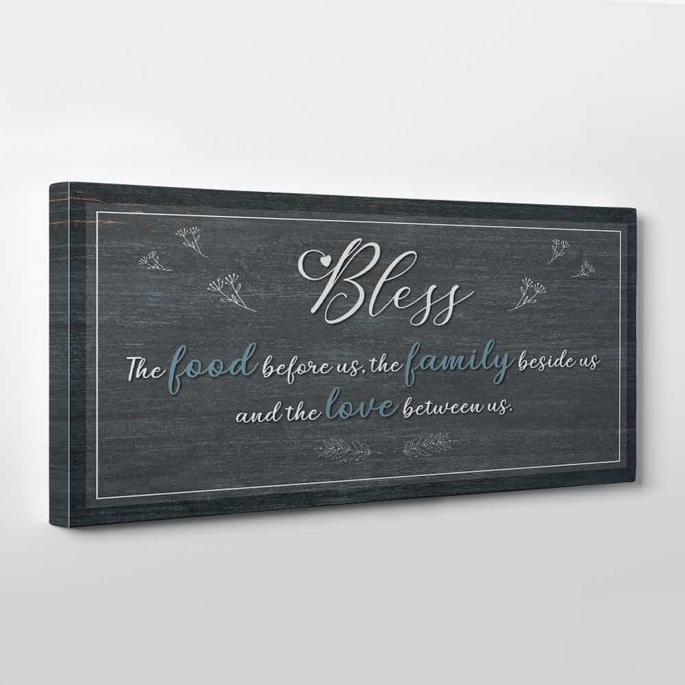 Bless The Food Before Us Wall Art Canvas Sign