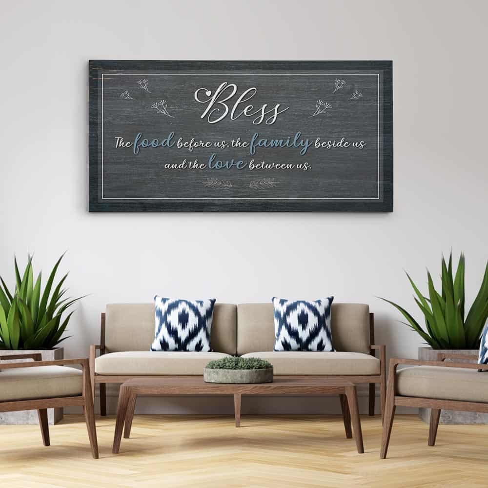 Bless The Food Before Us Wall Art Canvas Sign