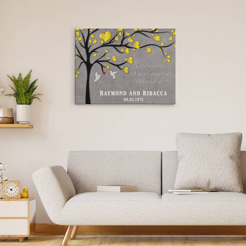 Celebrating 50 Years Together In Honor Custom Canvas Print