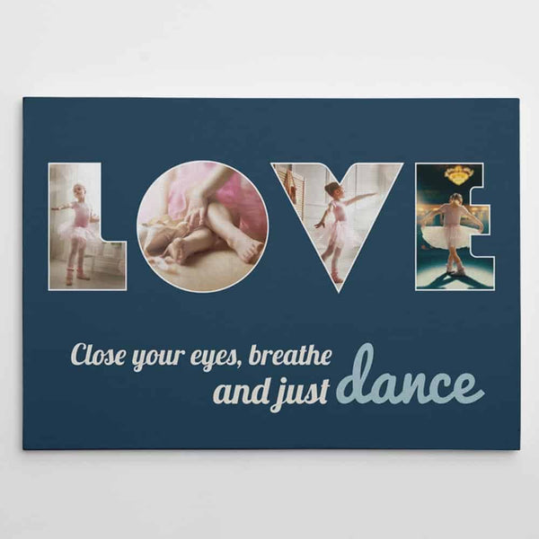 LOVE Ballet Dancer Custom Photo Canvas – 4 Photos