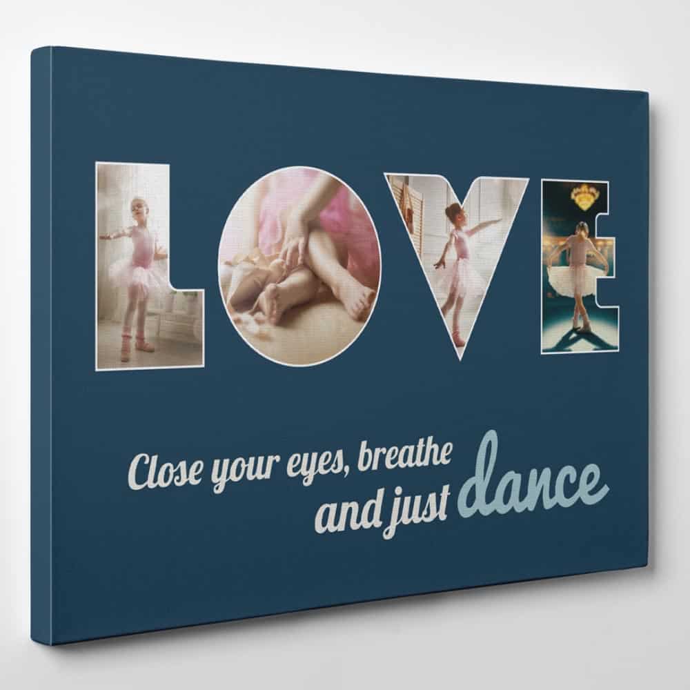 LOVE Ballet Dancer Custom Photo Canvas – 4 Photos