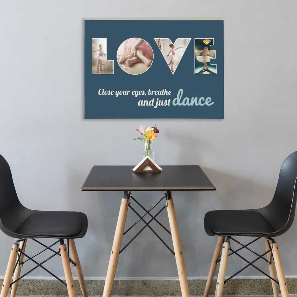LOVE Ballet Dancer Custom Photo Canvas – 4 Photos