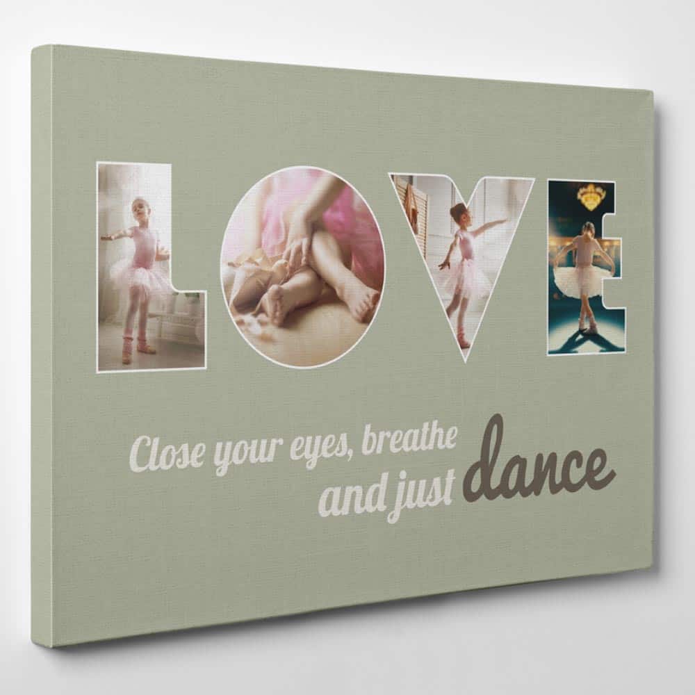 LOVE Ballet Dancer Custom Photo Canvas – 4 Photos