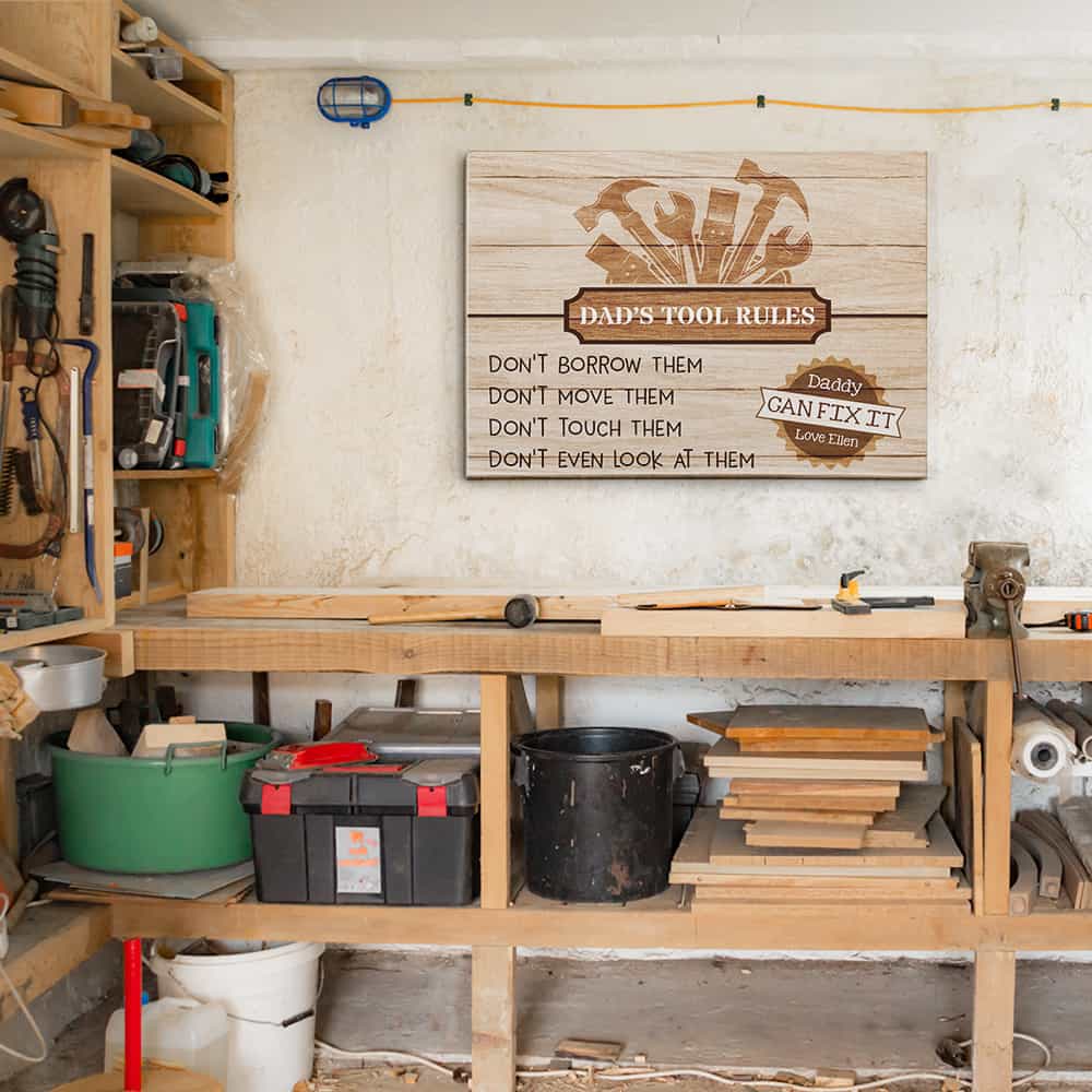 Dad Tool Rules Custom Canvas Print