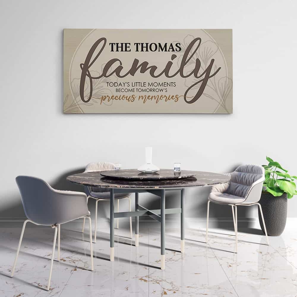 Family Today Little Moments Become Tomorrow Precious Memories Custom Name Canvas Print