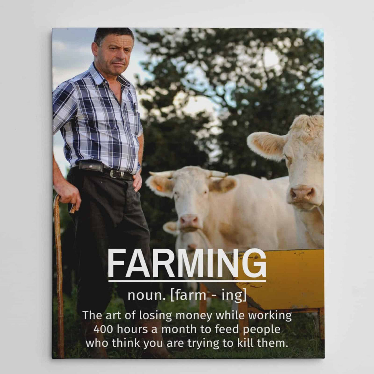 Farming Funny Definition Custom Photo Canvas