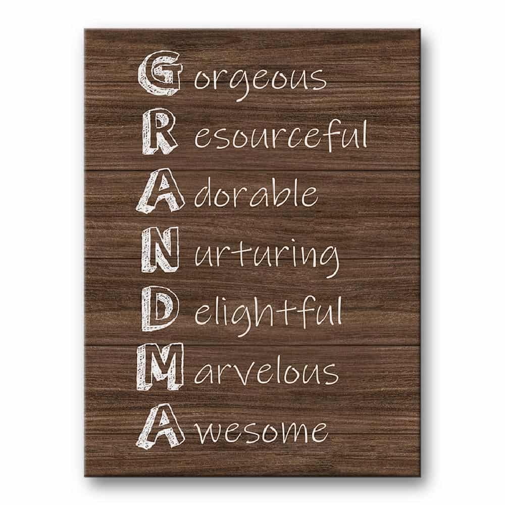 grandma acrostic poem canvas print - gift for grandma