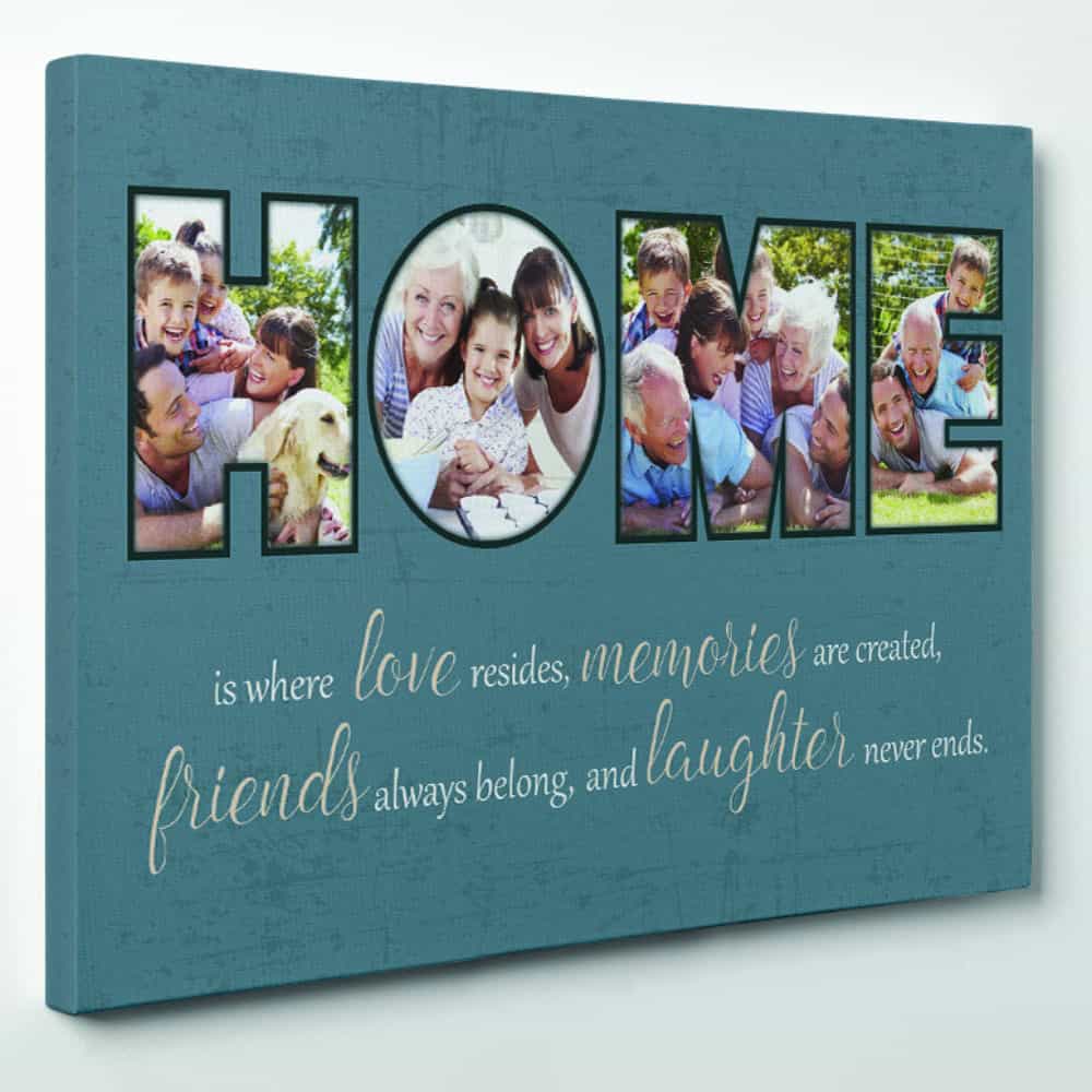 HOME is Where Love Resides Custom Photo Canvas - 4 Photos