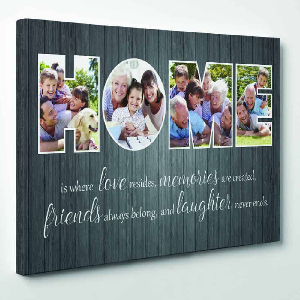 HOME is Where Love Resides Custom Photo Canvas - 4 Photos