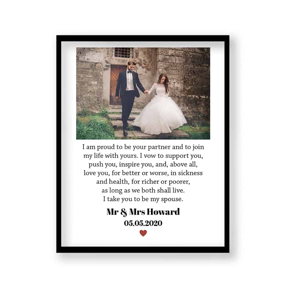 Newlyweds Wedding Vows Anniversary Photo Canvas Print