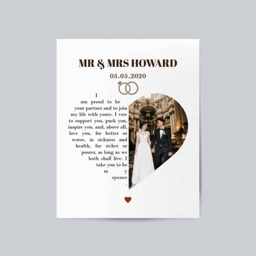 Vows Anniversary Photo Canvas Print