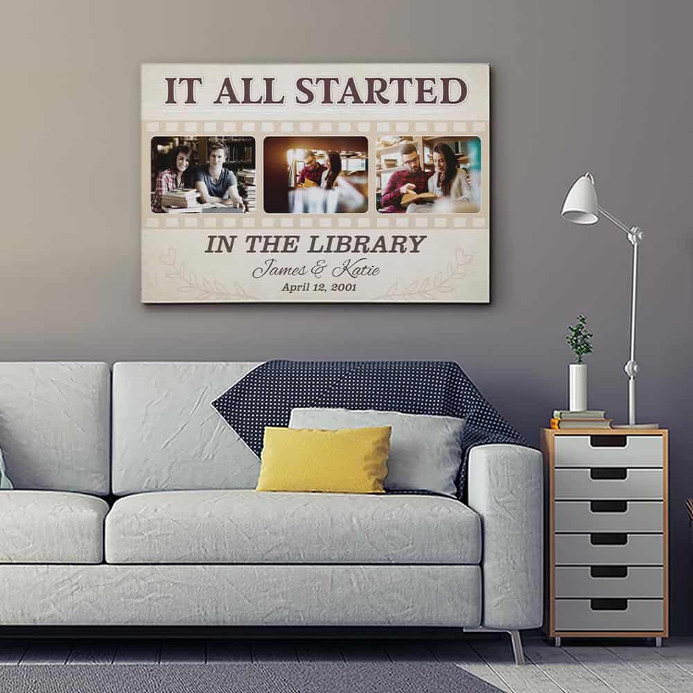 It All Started Photo Canvas Print - Your Custom Words