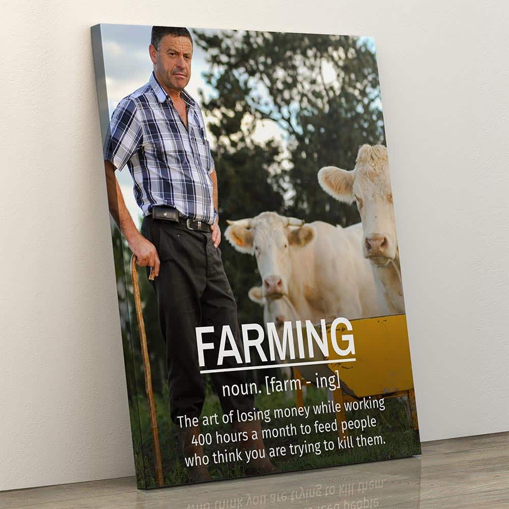 Farming Funny Definition Custom Photo Canvas