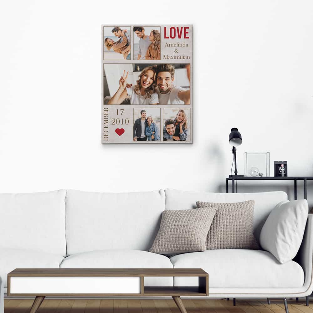 photo collage canvas print for couple