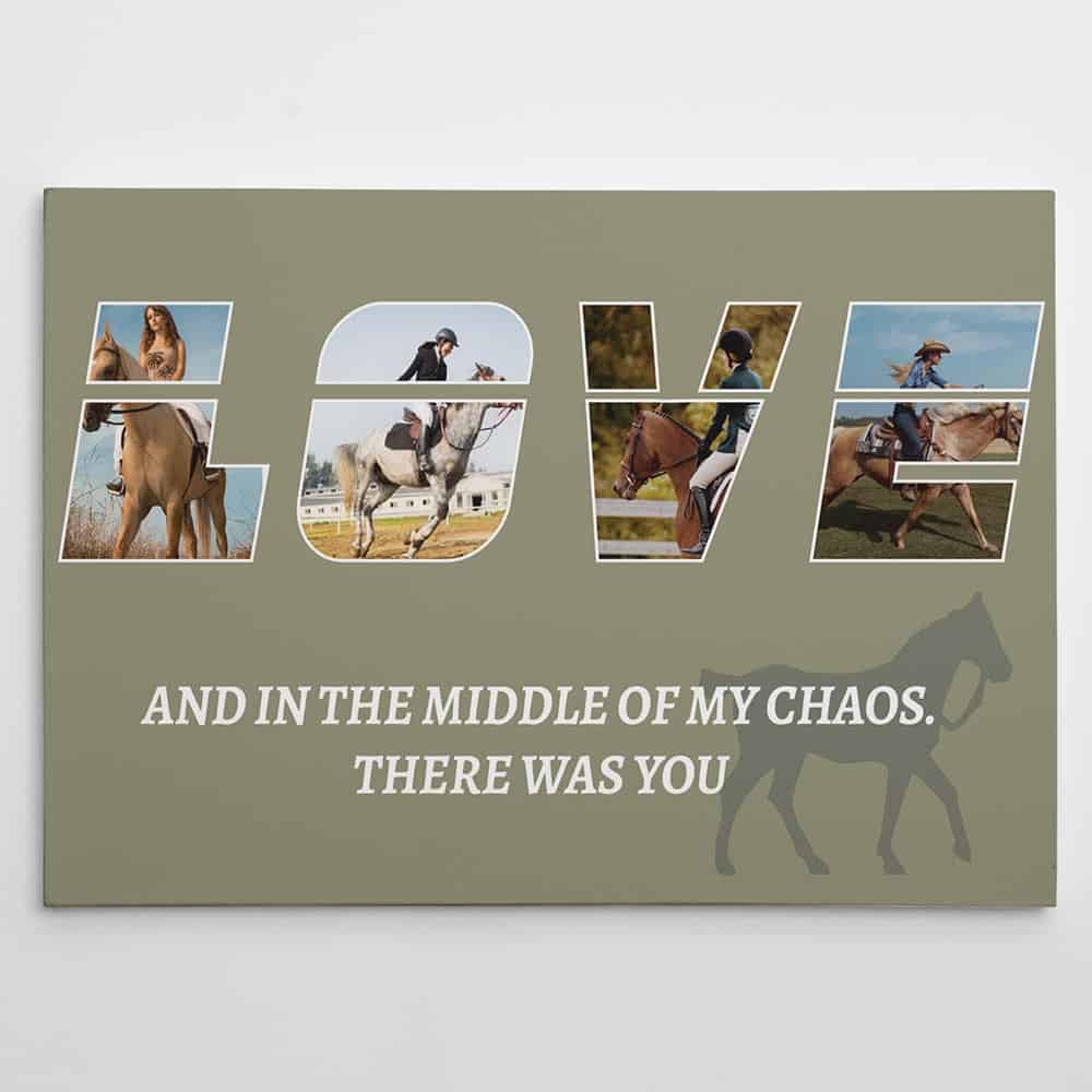 LOVE Horse Lover Custom Photo Canvas