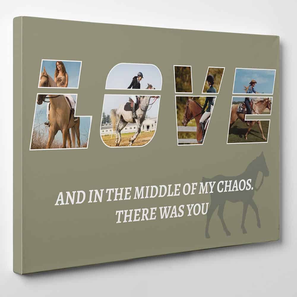 LOVE Horse Lover Custom Photo Canvas