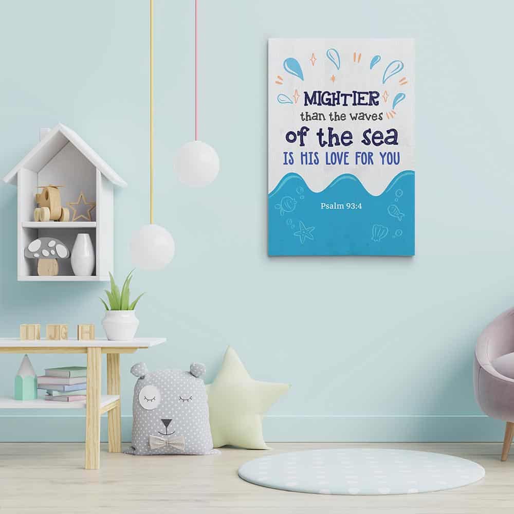 Mightier Than The Waves Of The Sea Is His Love For You Canvas Print