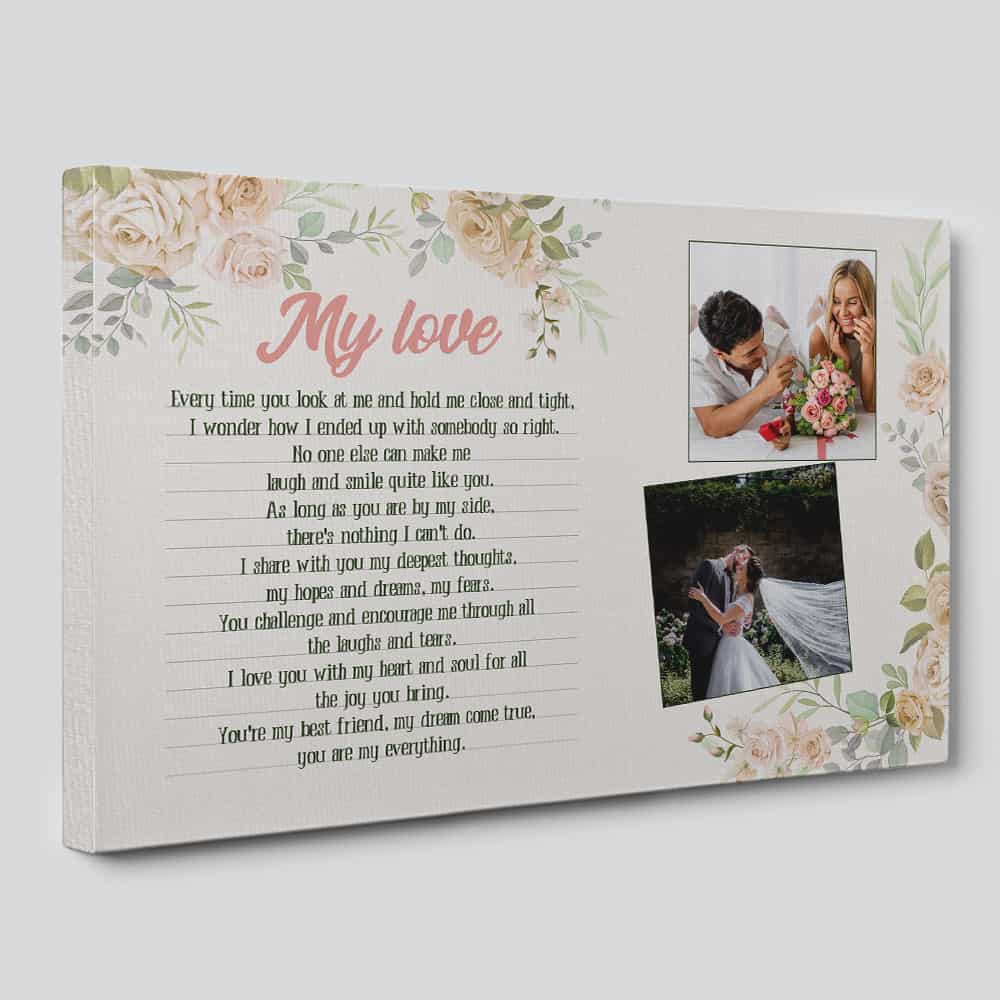 My Love Poem Custom Photo Canvas Print