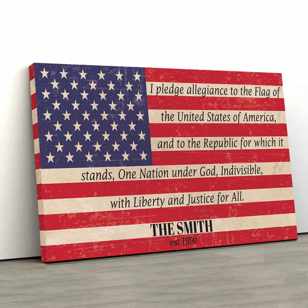 The Pledge of Allegiance Custom Canvas Print