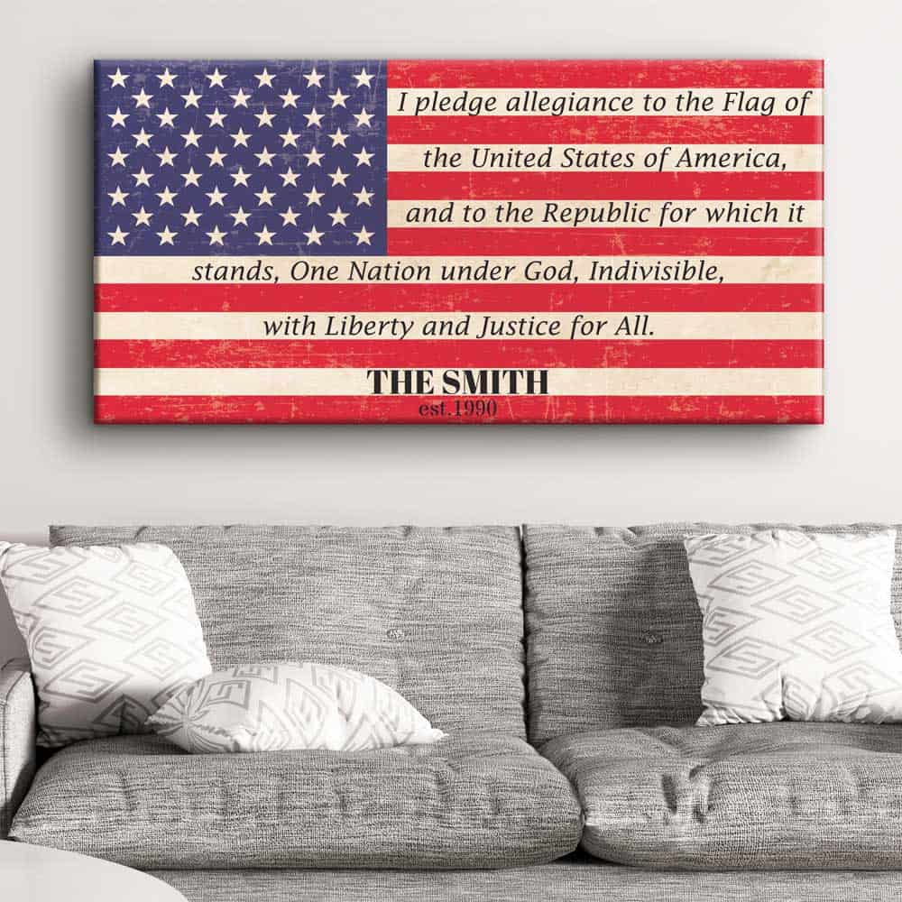 The Pledge of Allegiance Custom Canvas Print